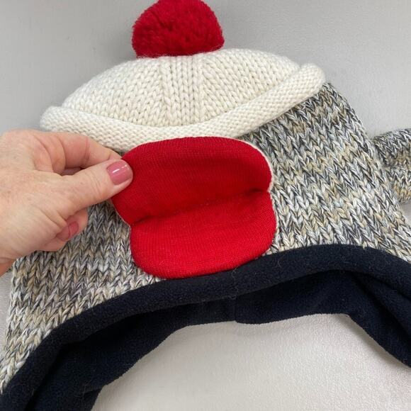 Kyber Sock Monkey Hat Adult One Size Wool Blend Knit Pom Beanie Sweater Retro - Picture 3 of 8